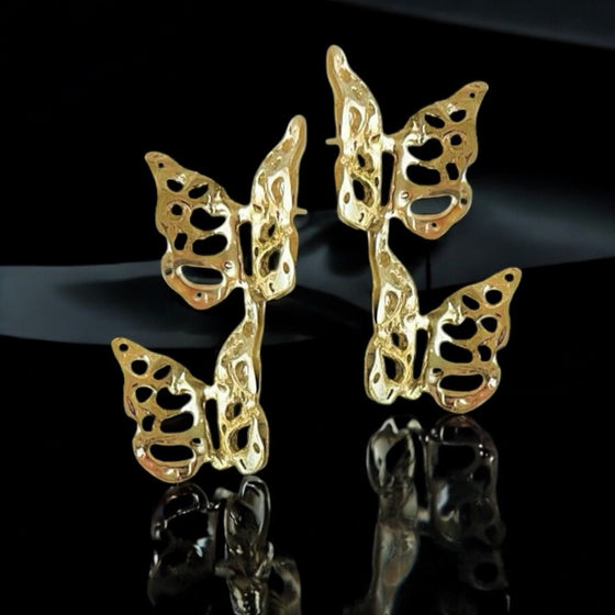 PAPILIONEM DOUBLE GOLD EARRINGS