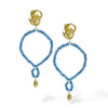 IN-LINE KNOT BLUE QUARTZ HOOP EARRINGS-LIMITED EDITION-ONLINE