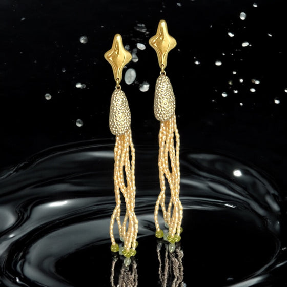 TANZANIAN STAR PEARL WATERFALL EARRINGS-LIMITED EDITION-ONLINE EXCLUSIVE