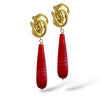 LIMITED EDITION-ONLINE-IN-LINE KNOT WATERMELON AGATE DROP EARRINGS ❤️