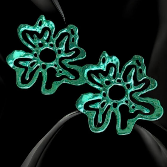 EMERALD GREEN ORTENSIE XL EARRINGS-BACK IN STOCK