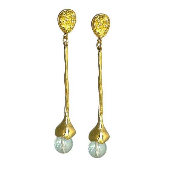 MOMBASA DROP AQUA QUARTZ DROP EARRINGS