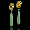 LIMITED EDITION-ONLINE-IN-LINE KNOT SUMMER GREEN AGATE DROP EARRINGS 💚