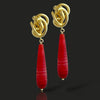 LIMITED EDITION-ONLINE-IN-LINE KNOT WATERMELON AGATE DROP EARRINGS ❤️