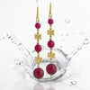 YAN RUBY GOLD EARRINGS
