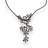 LONG CORAL RHODIUM PENDANT