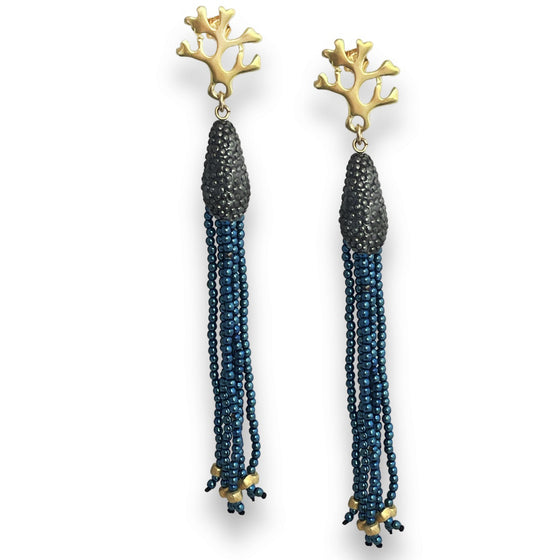 CORAL BLUE HEMATITE WATERFALLS CHANDELIERS-LIMITED EDITION-ONLINE EXCLUSIVE