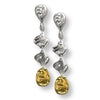 ETHIOPIA SILVER AND GOLD EARRINGS