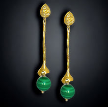  MOMBASA GREEN MALACHITE DROP EARRINGS