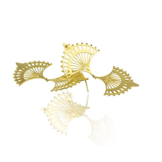 DOUBLE CENTRAL GOLD EARRINGS-BACK IN STOCK