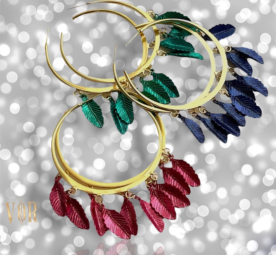 FIRR EMERALDE GREEN HOOP EARRINGS