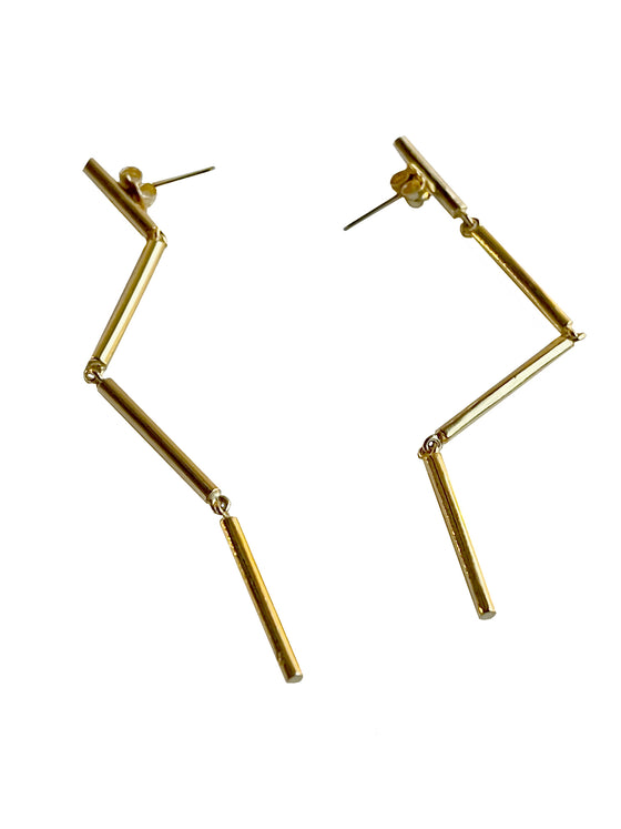 IN-LINE GOLD EARRINGS-NEW