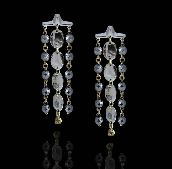 KENYA "DISCO LOOK" HEMATITE EARRINGS-BACK IN STOCK