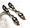 TWIST STICK RHODIUM EARRINGS