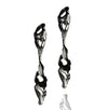 TWIST STICK RHODIUM EARRINGS