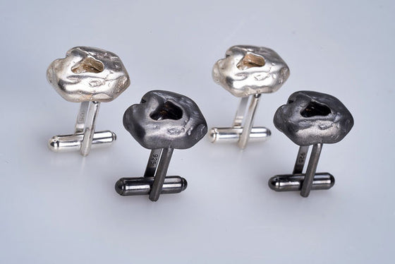 FLUID ROCK SILVER CUFFLINKS-BACK IN STOCK