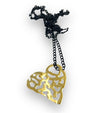 HEART TO HEART LARGE LONG GOLD  PENDANT