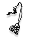 HEART TO HEART LARGE LONG BLACK PENDANT-BACK IN STOCK