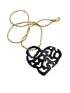 HEART 2 HEART LARGE BLACK HEART & GOLD CHAIN