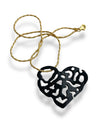 HEART 2 HEART LARGE BLACK HEART & GOLD CHAIN