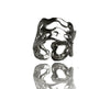 SMALL FLUID RHODIUM RING-BACK IN STOCK