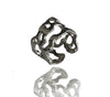 SMALL FLUID RHODIUM RING-BACK IN STOCK