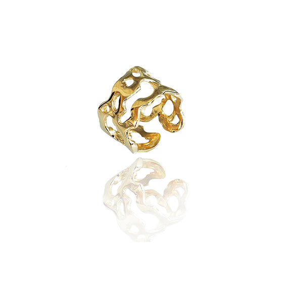 SMALL FLUID GOLD RING