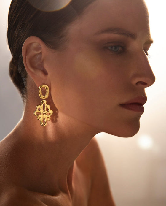 ETHIOPIAN GOLD CROSS EARRINGS